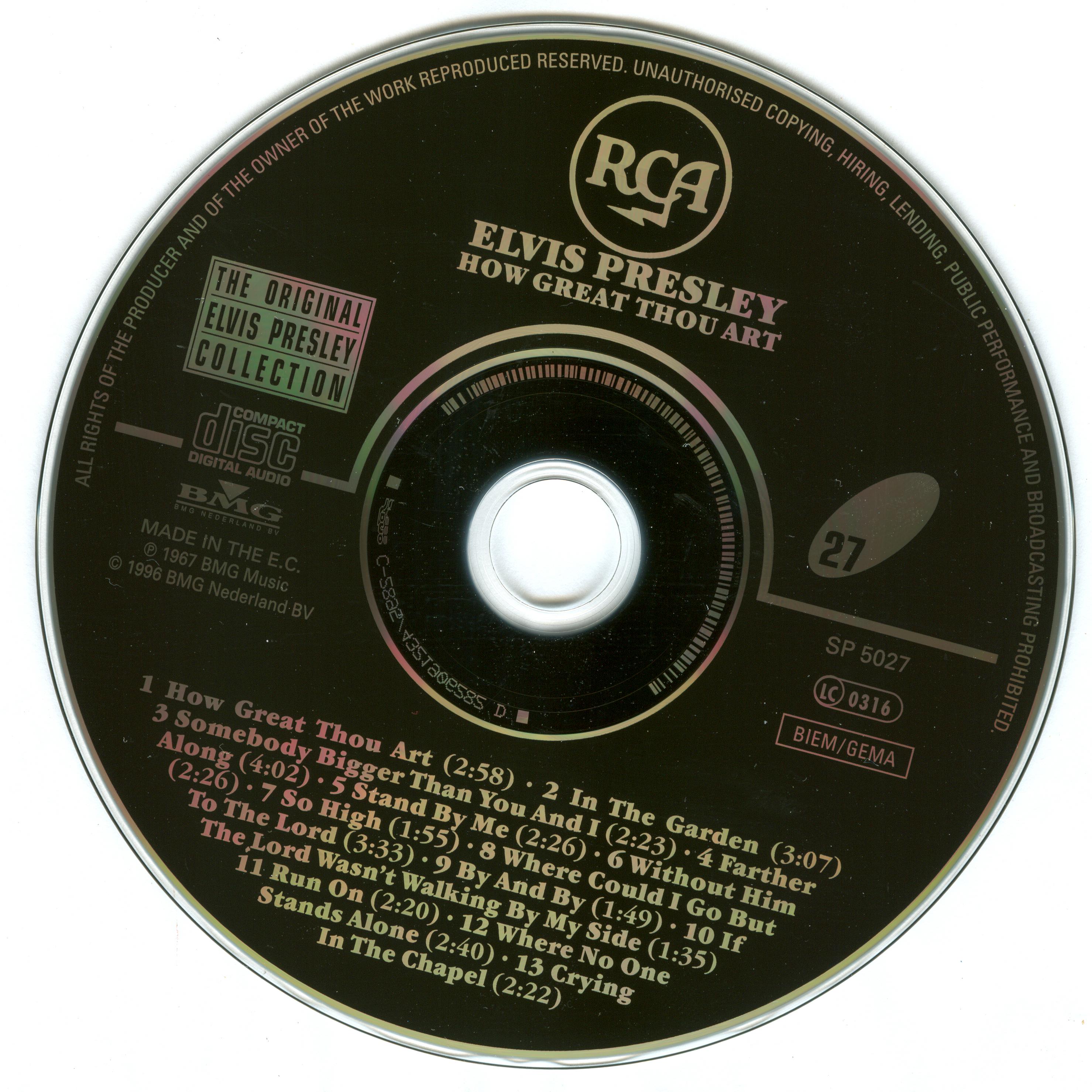 Elvis Presley  The Original Elvis Presley Collection 27; How Great Thou Art : CD